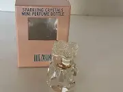 Perfume Bottle Oleg Cassini Crystals Mini, Refillable Vintage NIB Butterfly Top