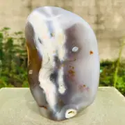 535g Natural Flower Agate Quartz Crystal Furnishing Article Specimen Healing