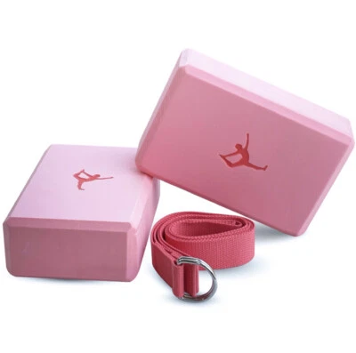 My Yoga Bundle Set - 2 EVA Foam Yoga Blocks with 6 foot Yoga Strap