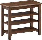 Shoe Bench Storage Rubberwood, Entryway Bench with 3-Tiers Height Adjustable, Sh