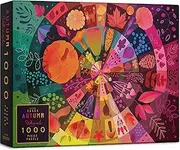 Elena Essex Jigsaw Puzzles 1000 Pieces for Adults - Autumn Wheel | Fall Puzzles | 1000 Piece Puzzle | Cosy Mushroom Pumpkin Fall Puzzle | Jigsaw Puzzle Size 20x28 inches