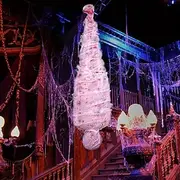 Halloween Outdoor Indoor Props - Scary Corpse Body with Fake Spider Web and Hanging Tree Decor Contemporary Style Plastic Material No Feathers Battery-Free Use