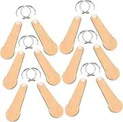CAXUSD 12Pcs Bamboo Trolley Token Keychain Portable Shopping Cart Coin Keyring for Grocery Use Elegant Design Easy to Carry and Detach