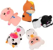 5pcs Novelty Animal Finger Puppets Vinyl Finger Puppet Figures Cute Cartoon Mini Animal Doll for Role Play and Story Telling