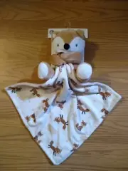 Rene Rofe FOX Baby Security Blanket Lovey Snuggle Tan Boys Girls Tan NEW NWT