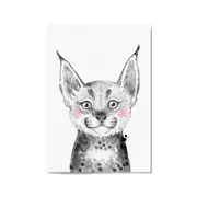 Cute Blushing Baby Bobcat Nursery Animal Wall Art
