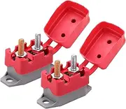 Ampper DC 12V - 24V Automatic Reset Circuit Breaker with Cover Stud Bolt for Automotive and More (10A, 2Pcs)