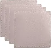 Maxwell & Williams Table Accents Leather Look Cowhide Coaster 10x10cm Set of 4 Salt