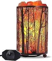 Himalayan Salt Lamp, Salt Rock Lamp Natural Night Light in Forest Design Metal Basket with Dimmer Switch (4.1 x 6.5 4.4-5lbs), 25Watt Bulbs & ETL Cord 1 Pack