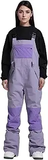 [BSASB] Women's Ski Pants Snow Bib Overalls Snowboard Waterproof Windproof Insulated Adjustable Strap Winter Warm