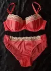 NWT Stella McCartney Penny Buzzing Azalea Pink Bra Size 14B 36B Panties Size XL