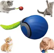 GSHLGAO Smart Interactive Cat Toy,2025 New Generation Interactive Cats Toys,Interactive Cat Toys for Indoor C at Ball,Automatic Moving Cats Toy Ball with Tail (Blue)