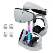 For PS5 PS VR2 All-in-One Dual Controller Charging Station Stand Bracket RGB