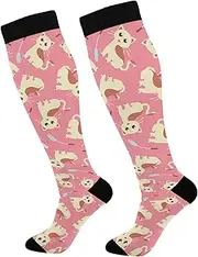 [GAIREG] Blue Leavf Tiles Pattern Compression Socks Lightweight Compression Socks Women Men Tube Socks