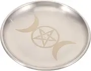 iplusmile Elegant Decorative Tray with Pentacle and Moon Design Ritual Candle Holder Plate for Altar Ceremonies Compact and Lightweight Table Candle Tray for Home Decor and Sacrifices
