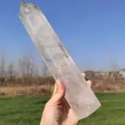 2.51LB Natural Clear Quartz Obelisk white Cystal Point Wand Tower healing decor