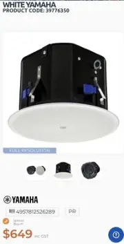 Yamaha VXC6W Ceiling Speakers Brand new single white speaker