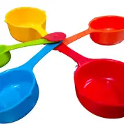 Kitchen Measuring Cups And Spoons Set Cooking Tool 6 pcs Plastic Multi Color