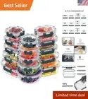 30-Piece Borosilicate Glass Meal Prep Containers Set with Airtight Lids - Gray