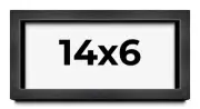 14x6 Shadow Box Frame Grey Charcoal Black | 0.875 Inches Deep | Wood Shadowbox D