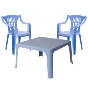 3pc Tuff Play Alphabet Stackable Chairs & Tuff Table Kids Set 2-6y - Purple