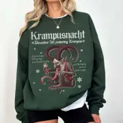 Krampusnacht December 5th Krampus Christmas Sweatshirt, Horror Goth Xmas Shirt
