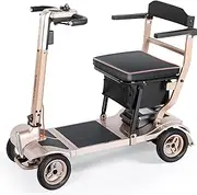 TopMate ES40 Mobility Scooters for Adults Lightweight Collapsible Airline Approved, Foldable Electric Powered Scooter for Seniors with Removable Battery, LED Headlights & Storage Bag - Rose Gold Black