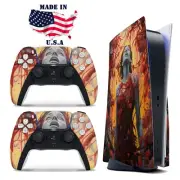 PS5 Disc Version Console & Controller Vinyl Skin Decal Wrap Horror Girl