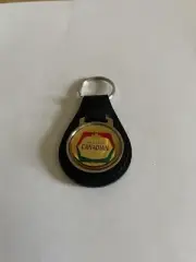 Molson Canadian Keychain Key Fob Vintage Black Leather Key Chain