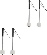 ERINGOGO 2sets Drumsticks Replacement Stainless Steel Handle Drumsticks Felt Head Mallets Musical Instrument Drum Sticks 2pcs*2