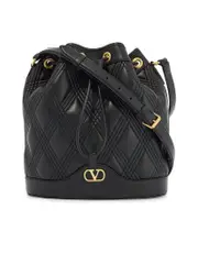 Valentino Garavani Quilted Leather Drawstring Bag