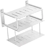 Generic 3 Layers Projector Shelf for Wall Storage Box Sturdy Structure Aluminum Organizer Router Shelf for Socket Home Living Room, White