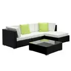 Gardeon 5-Piece Outdoor Sofa Set Wicker Couch Lounge Set Cover Patio Free Ship