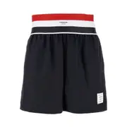 [THOM BROWNE] THOM BROWNE Super 120's twill shorts with elastic waist Man III III Blue