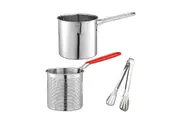 Tempura Small Stainless Steel Deep Frying Pot with Oil Drip Drainer Rack