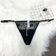 [FARZAH] Women Panties Female Underwear 3PCS/Set Sexy Custom Crystal Letters Name G-String Waist Chain Women Personalized Body Chain Lace Bikini Thong Beach Custom Jewelry Gift(BK04,NO Letters)