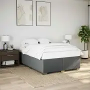Double Bed Frame Dark Grey Fabric 137x190 cm Soft Durable Support Sleep 84528
