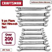 CRAFTSMAN 9 PC FLARE NUT WRENCH SET SAE METRIC (1/4 -7/8, 10MM -18MM)