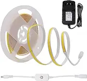 XUANTA 12V Dimmable COB LED Strip Warm White Light with ITOUCH Dimmer Swtich, Self-Adhesive Tape for Indoor Home Commercial Decor- (2m, 528 LEDs/m)