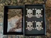 Tahari Halloween Rhinestone Skull Crossbones Napkin Rings Set Of 4