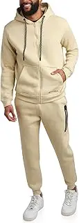 [Spyder] Mens Track Suit Set - 2 Piece Men's Activewear Fleece Zip Up Hoodie and Jogger Sweatpants, Sweatsuits for Men (S-XXL)