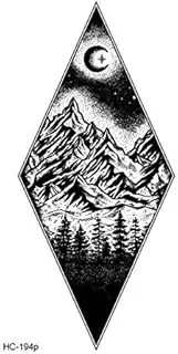 YJDD Water Transfer Tattoo Minimalist Small Sun Moon Tattoo Body Art Waterproof Temporary Fake Tattoo For Man Woman 10.5 * 6cm Fashion glamour of the tattoo (Color : HC 194p)