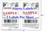 1500 Wing Office Shipping Labels Blank Self Adhesive Half Sheet 5.5 x 8.5 USPS