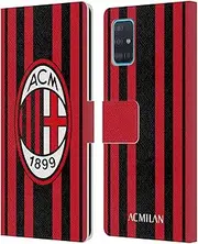 Head Case Designs Officially Licensed AC Milan Home 2021/22 Crest Kit Leather Wallet Case Compatible with Samsung Galaxy A51 (2019)