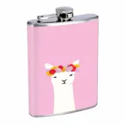 Llama Em1 Flask 8oz Stainless Steel Hip Drinking Whiskey
