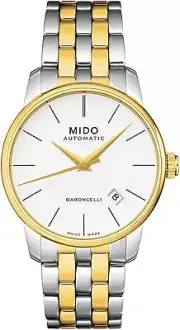 Mido Baroncelli II Automatic Men's Watch - Stainless Steel, White Dial, 38mm