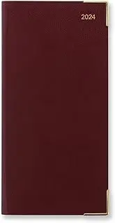 Letts of London Classic Slim Month to View 2024 Diary, Burgundy