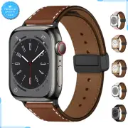 Leather Strap For Apple Watch 38mm 40mm 41mm Classic Belt Band Magnetic Buckle