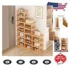 Modern 17-Tier Bamboo Shoe Shelf: Tall, Slim Organizer for Entryway & Closet