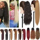 Real Long Thick Hair Drawstring Ponytail Clip In Pony Tail as human Extension US